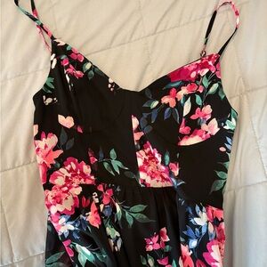 Express Black Dress with Floral Accents